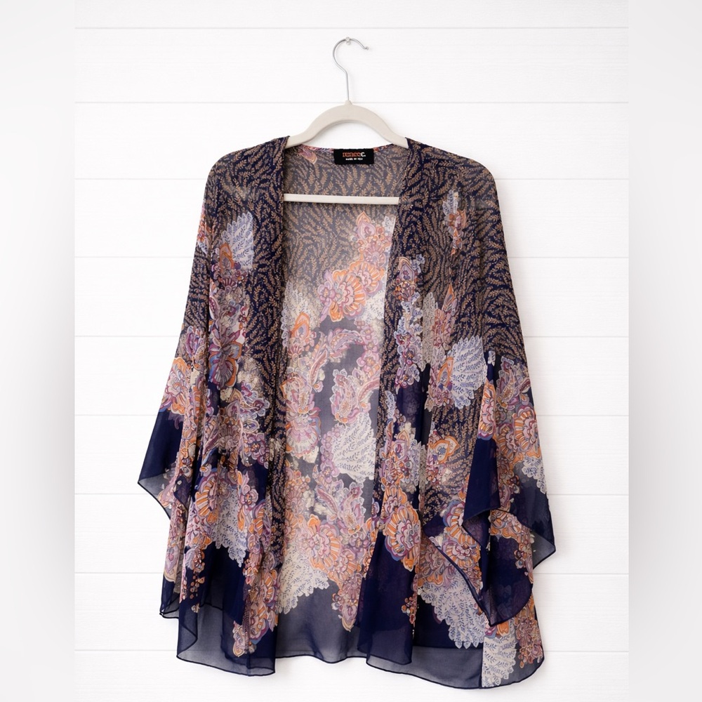Renee C. Multicolor Floral Kimono